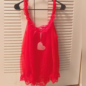 Dolls Kill Sugar Thrillz Sheer Red Gown Lingerie NWT